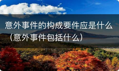 意外事件的构成要件应是什么（意外事件包括什么）
