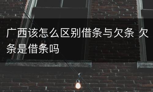 广西该怎么区别借条与欠条 欠条是借条吗