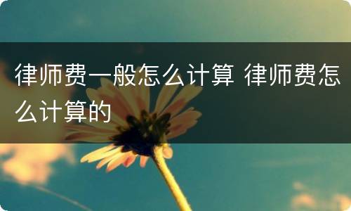 律师费一般怎么计算 律师费怎么计算的