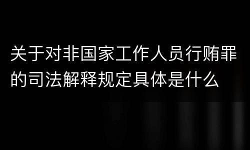 关于对非国家工作人员行贿罪的司法解释规定具体是什么