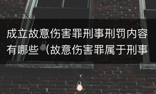 成立故意伤害罪刑事刑罚内容有哪些（故意伤害罪属于刑事犯罪吗）