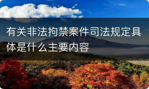 有关非法拘禁案件司法规定具体是什么主要内容