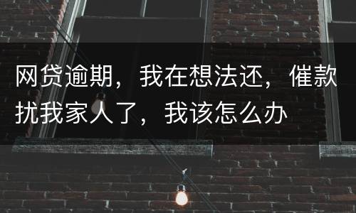 网贷逾期，我在想法还，催款扰我家人了，我该怎么办