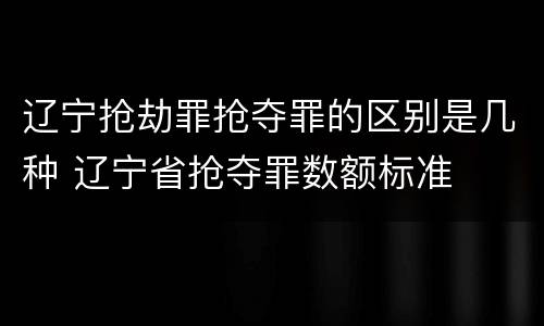 辽宁抢劫罪抢夺罪的区别是几种 辽宁省抢夺罪数额标准