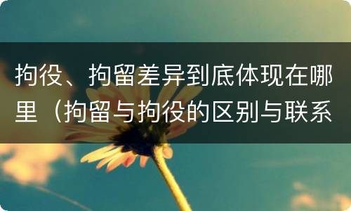 拘役、拘留差异到底体现在哪里（拘留与拘役的区别与联系）