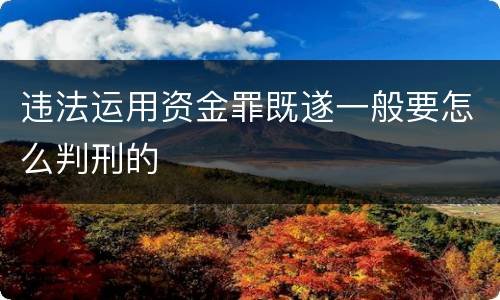 违法运用资金罪既遂一般要怎么判刑的