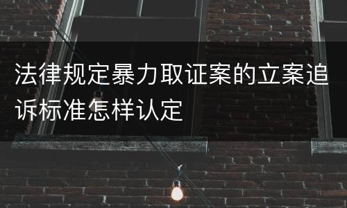 法律规定暴力取证案的立案追诉标准怎样认定