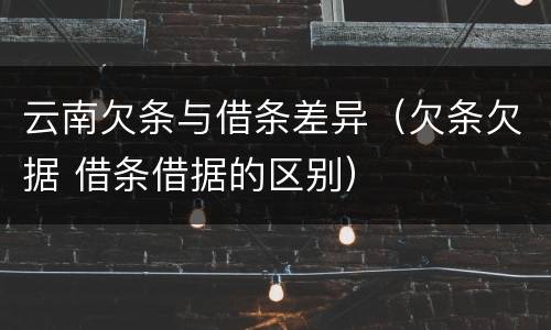 云南欠条与借条差异（欠条欠据 借条借据的区别）