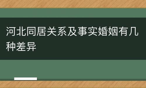 河北同居关系及事实婚姻有几种差异