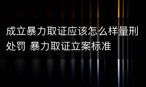 成立暴力取证应该怎么样量刑处罚 暴力取证立案标准