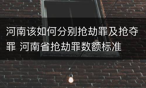 河南该如何分别抢劫罪及抢夺罪 河南省抢劫罪数额标准