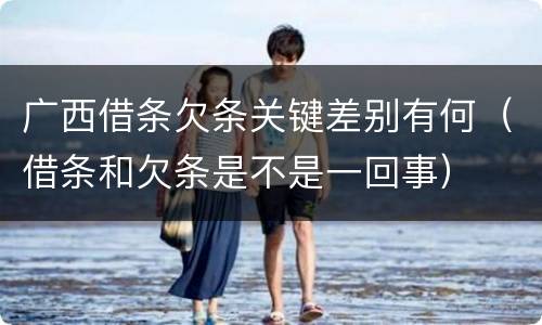 广西借条欠条关键差别有何（借条和欠条是不是一回事）