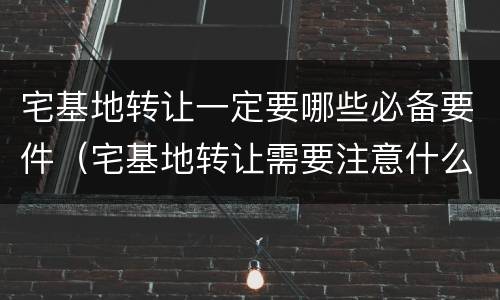 宅基地转让一定要哪些必备要件（宅基地转让需要注意什么）