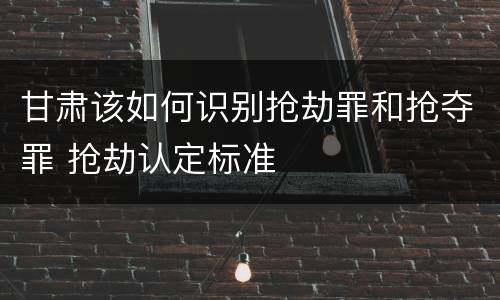 甘肃该如何识别抢劫罪和抢夺罪 抢劫认定标准
