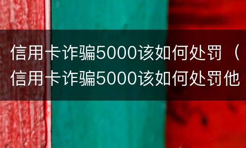 信用卡诈骗5000该如何处罚（信用卡诈骗5000该如何处罚他）