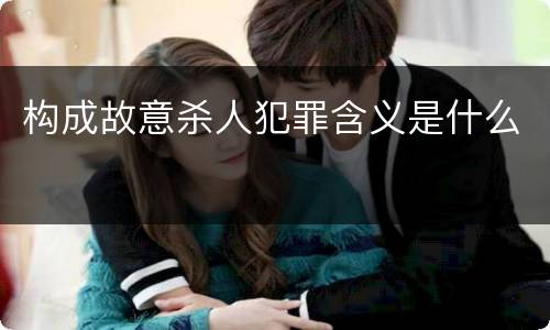 构成故意杀人犯罪含义是什么