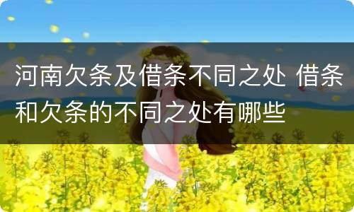 河南欠条及借条不同之处 借条和欠条的不同之处有哪些