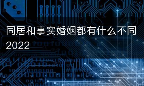 同居和事实婚姻都有什么不同2022