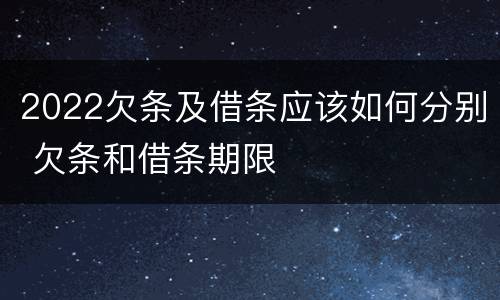2022欠条及借条应该如何分别 欠条和借条期限