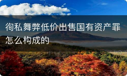 徇私舞弊低价出售国有资产罪怎么构成的