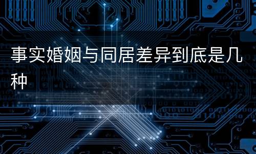 事实婚姻与同居差异到底是几种
