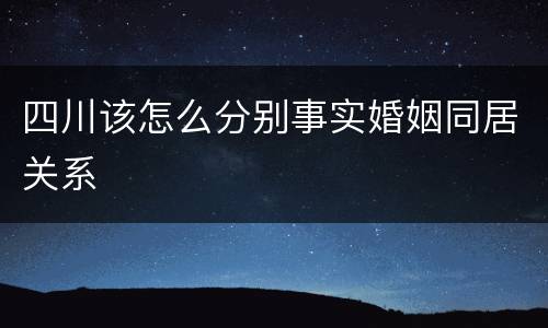 四川该怎么分别事实婚姻同居关系