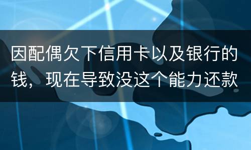 因配偶欠下信用卡以及银行的钱，现在导致没这个能力还款，该怎么做