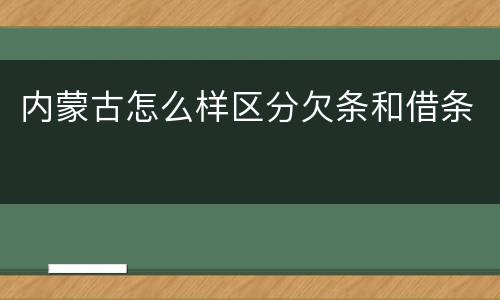 内蒙古怎么样区分欠条和借条