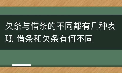 欠条与借条的不同都有几种表现 借条和欠条有何不同 欠条与借条的不同都有几种表现 借条和欠条有何不同
