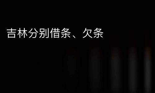 吉林分别借条、欠条