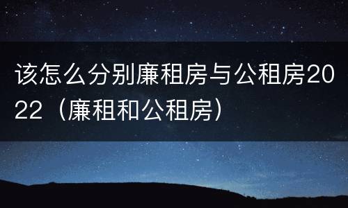 该怎么分别廉租房与公租房2022（廉租和公租房）