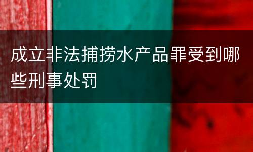 成立非法捕捞水产品罪受到哪些刑事处罚