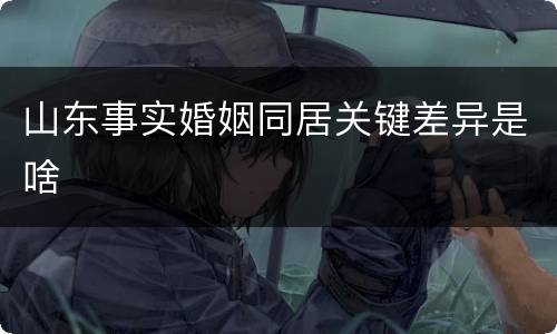 山东事实婚姻同居关键差异是啥