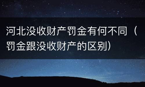 河北没收财产罚金有何不同（罚金跟没收财产的区别）