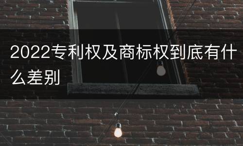 2022专利权及商标权到底有什么差别