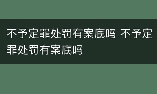 不予定罪处罚有案底吗 不予定罪处罚有案底吗