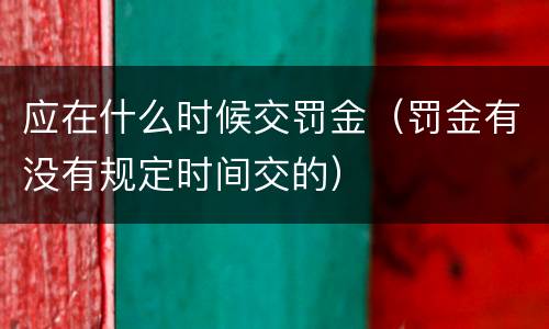 应在什么时候交罚金（罚金有没有规定时间交的）