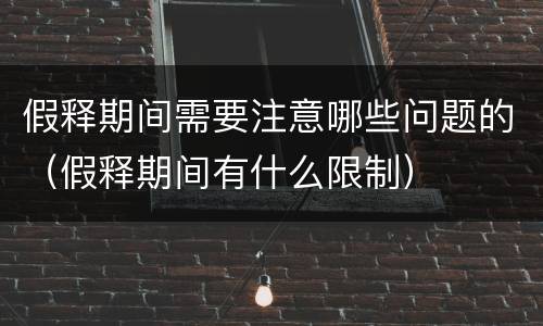 假释期间需要注意哪些问题的（假释期间有什么限制）