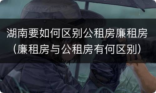 湖南要如何区别公租房廉租房（廉租房与公租房有何区别）