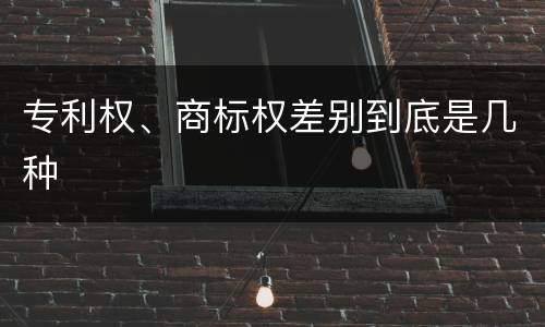 专利权、商标权差别到底是几种
