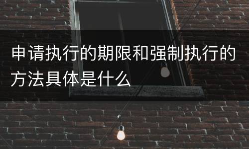申请执行的期限和强制执行的方法具体是什么