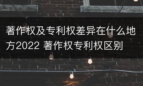 著作权及专利权差异在什么地方2022 著作权专利权区别