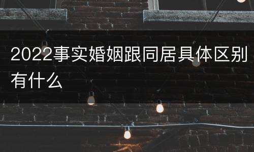 2022事实婚姻跟同居具体区别有什么