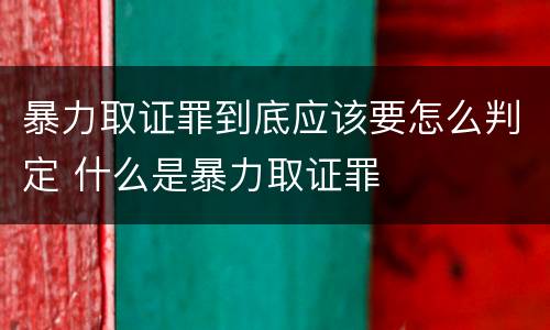 暴力取证罪到底应该要怎么判定 什么是暴力取证罪