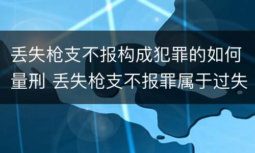 丢失枪支不报构成犯罪的如何量刑 丢失枪支不报罪属于过失犯罪吗