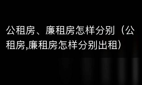 公租房、廉租房怎样分别（公租房,廉租房怎样分别出租）