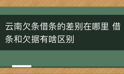 云南欠条借条的差别在哪里 借条和欠据有啥区别