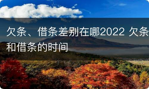 欠条、借条差别在哪2022 欠条和借条的时间