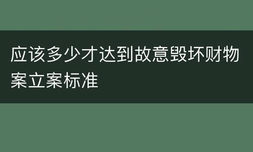 应该多少才达到故意毁坏财物案立案标准