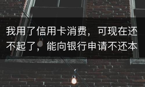 我用了信用卡消费，可现在还不起了，能向银行申请不还本金只还利息的吗